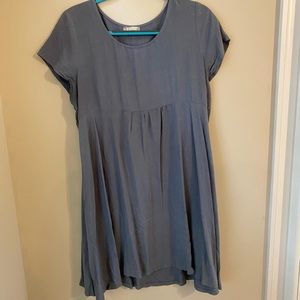 Gray/Blue Short Sleeved Dress